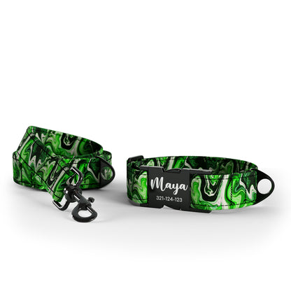 Colored Marble Jungle Personalized Dog Collar