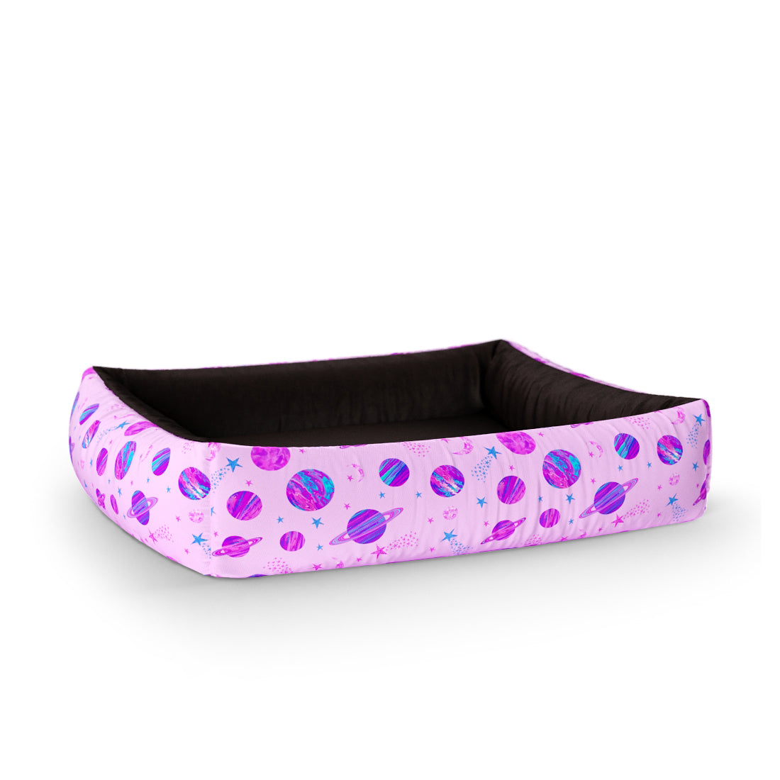 Space Cowboy HotPink Personalized Lounge Dog Bed With Sides